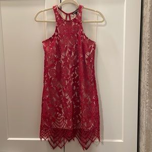Festive Lace flapper style dress by Express in RED